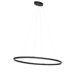 Design Hängelampe schwarz oval inkl. LED 3-stufig dimmbar - Ovallo