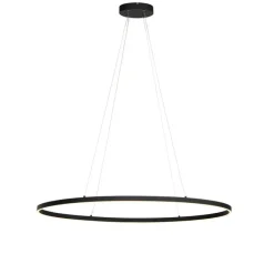 Design Hängelampe schwarz oval inkl. LED 3-stufig dimmbar - Ovallo