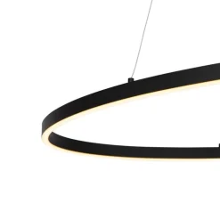 Design Hängelampe schwarz oval inkl. LED 3-stufig dimmbar - Ovallo