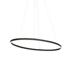Design Hängelampe schwarz oval inkl. LED 3-stufig dimmbar - Ovallo