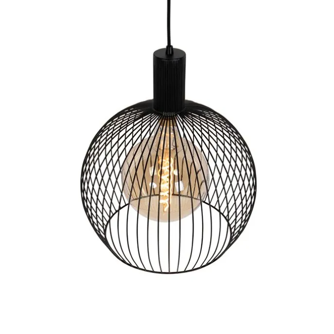 Design Hängelampe schwarz 40 cm - Wire Dos