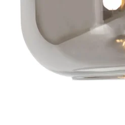 Design Hängelampe schwarz mit Gold mit Rauchglas - Zuzanna