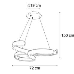 Design Hängelampe Stahl inkl. LED 3-stufig dimmbar - Frank