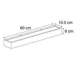 Design längliche Wandleuchte schwarz 60 cm - Houx