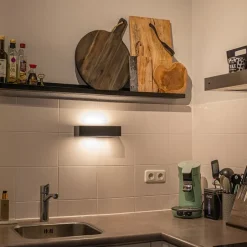 Design längliche Wandleuchte schwarz 25cm - Houx