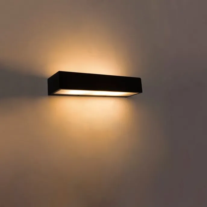 Design längliche Wandleuchte schwarz 35 cm - Houx