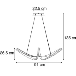 Design Pendelleuchte Stahl dimmbar inkl. LED - Viola Due