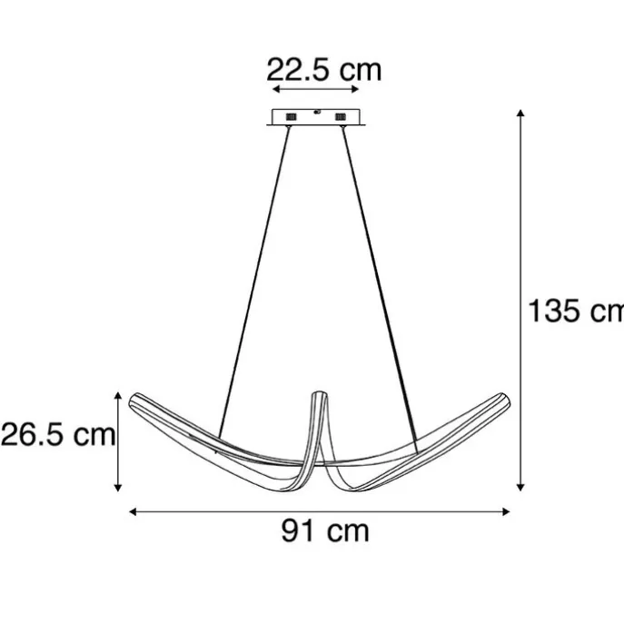 Design Pendelleuchte Stahl dimmbar inkl. LED - Viola Due