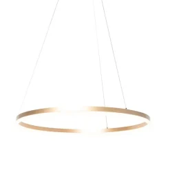 Design Ring Pendelleuchte Gold 80 cm inkl. LED und Dimmer - Anello
