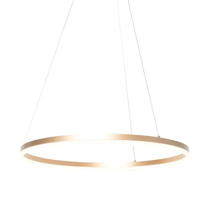 Design Ring Pendelleuchte Gold 80 cm inkl. LED und Dimmer - Anello