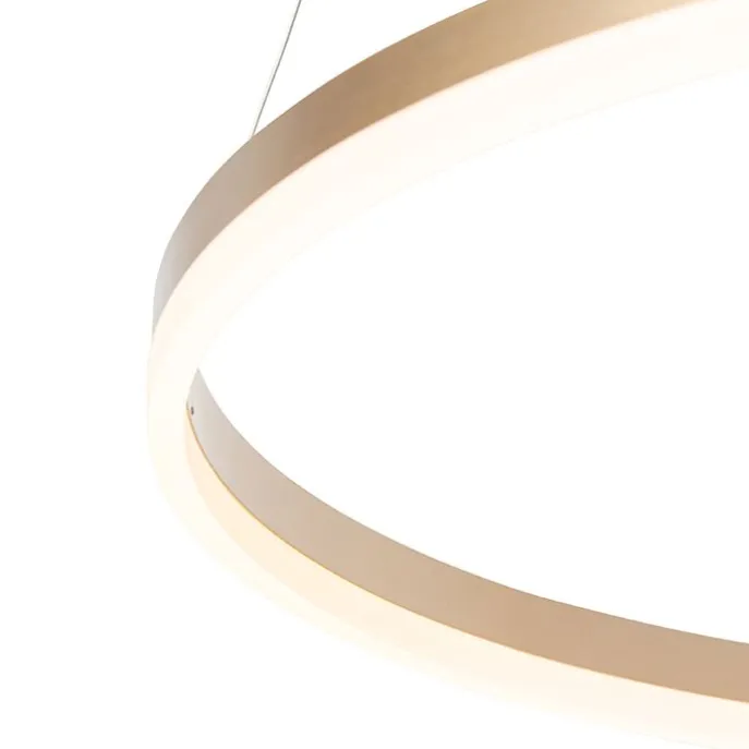 Design Ring Pendelleuchte Gold 80 cm inkl. LED und Dimmer - Anello