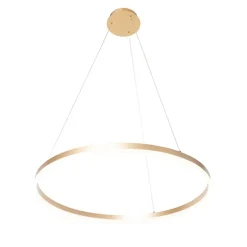 Design Ring Pendelleuchte Gold 80 cm inkl. LED und Dimmer - Anello