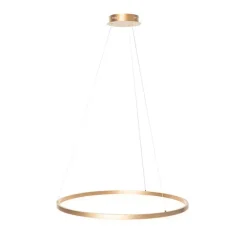 Design Ring Pendelleuchte Gold 80 cm inkl. LED und Dimmer - Anello
