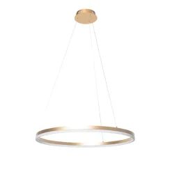 Design Ring Pendelleuchte Gold 80 cm inkl. LED und Dimmer - Anello