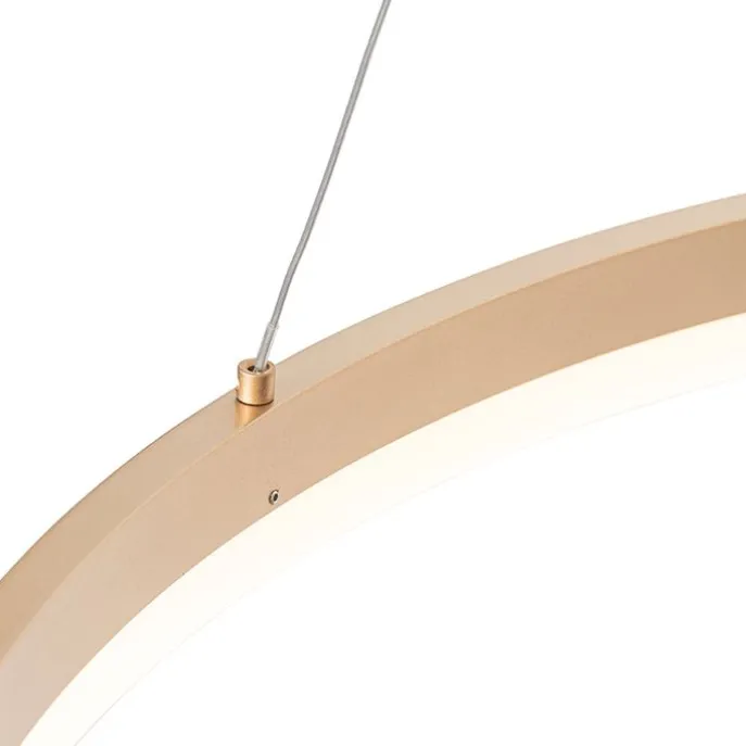 Design Ring Pendelleuchte Gold 80 cm inkl. LED und Dimmer - Anello