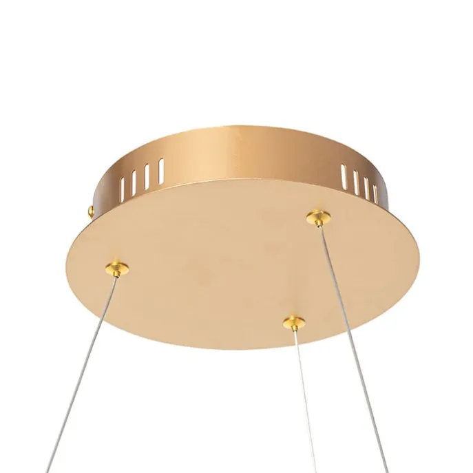 Design Ring Pendelleuchte Gold 80 cm inkl. LED und Dimmer - Anello