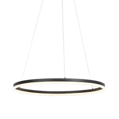 Design Ring-Hängelampe schwarz 80cm inkl. LED und Dimmer - Anello