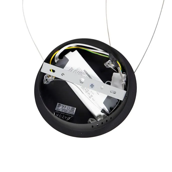 Design Ring-Hängelampe schwarz 80cm inkl. LED und Dimmer - Anello