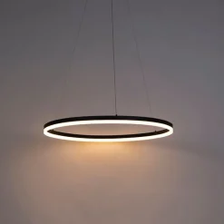 Design Ring-Hängelampe schwarz 80cm inkl. LED und Dimmer - Anello