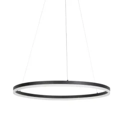 Design Ring-Hängelampe schwarz 80cm inkl. LED und Dimmer - Anello