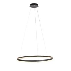 Design Ring-Hängelampe schwarz 80cm inkl. LED und Dimmer - Anello