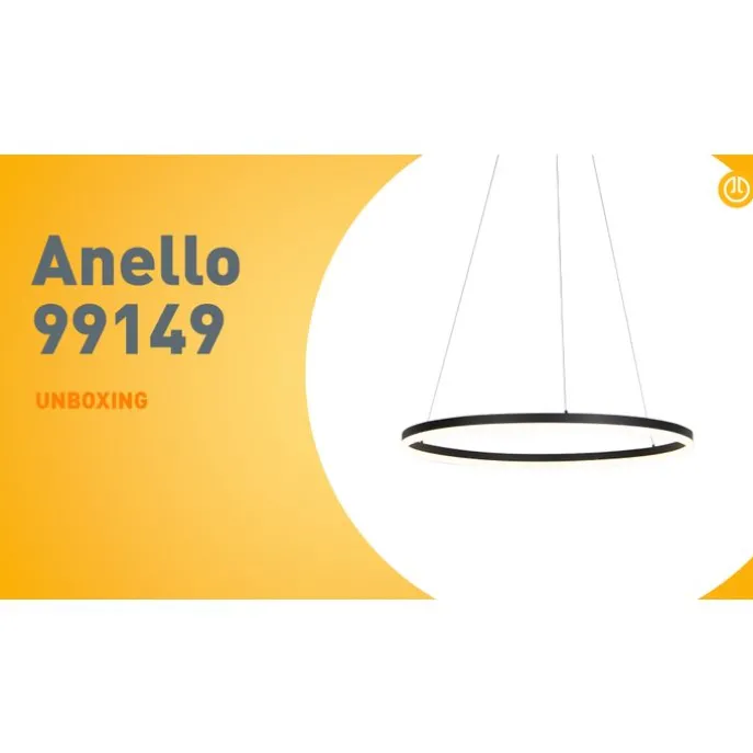 Design Ring-Hängelampe schwarz 80cm inkl. LED und Dimmer - Anello