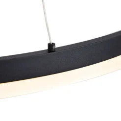 Design Ring-Hängelampe schwarz 80cm inkl. LED und Dimmer - Anello