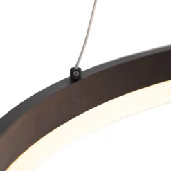 Design Ring-Hängelampe schwarz 80cm inkl. LED und Dimmer - Anello