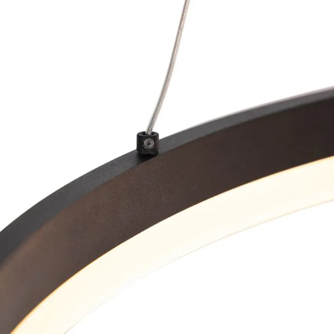 Design Ring-Hängelampe schwarz 80cm inkl. LED und Dimmer - Anello