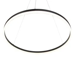 Design Ring-Hängelampe schwarz 80cm inkl. LED und Dimmer - Anello