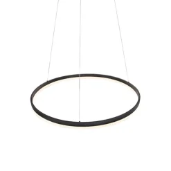 Design Ring-Hängelampe schwarz 80cm inkl. LED und Dimmer - Anello