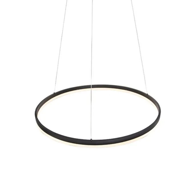Design Ring-Hängelampe schwarz 80cm inkl. LED und Dimmer - Anello