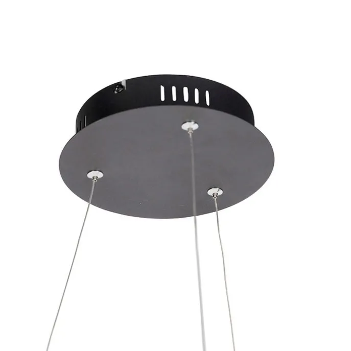 Design Ring-Pendelleuchte Schwarz 60cm inkl. LED und Dimmer - Anello