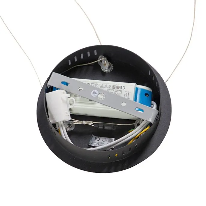 Design Ring-Pendelleuchte Schwarz 60cm inkl. LED und Dimmer - Anello