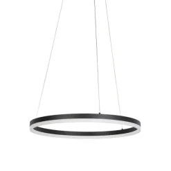 Design Ring-Pendelleuchte Schwarz 60cm inkl. LED und Dimmer - Anello