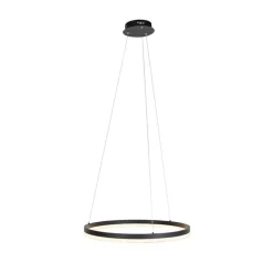 Design Ring-Pendelleuchte Schwarz 60cm inkl. LED und Dimmer - Anello