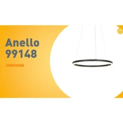 Design Ring-Pendelleuchte Schwarz 60cm inkl. LED und Dimmer - Anello