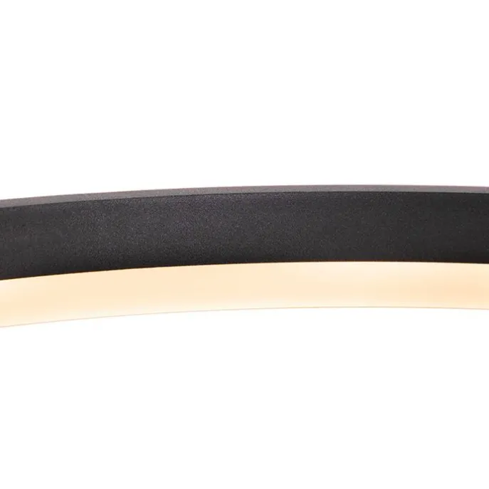 Design Ring-Pendelleuchte Schwarz 60cm inkl. LED und Dimmer - Anello