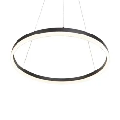 Design Ring-Pendelleuchte Schwarz 60cm inkl. LED und Dimmer - Anello
