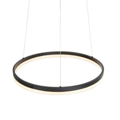 Design Ring-Pendelleuchte Schwarz 60cm inkl. LED und Dimmer - Anello