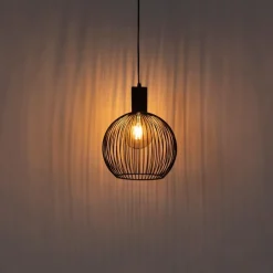 Design runde Hängelampe schwarz 30 cm - Wire Dos