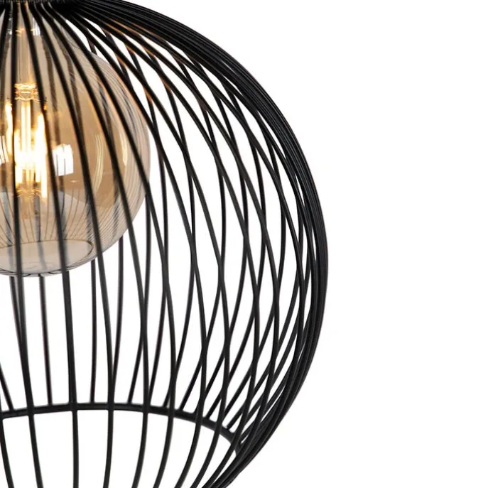 Design runde Hängelampe schwarz 30 cm - Wire Dos