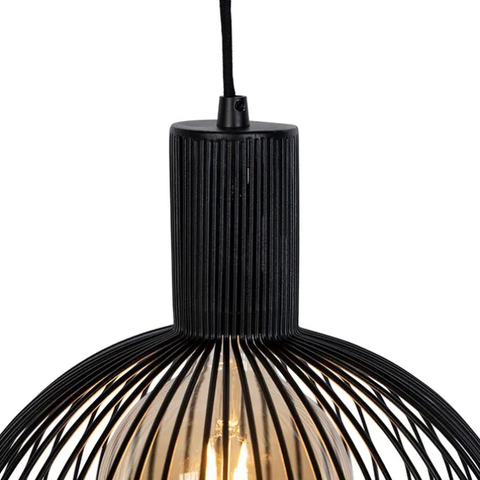 Design runde Hängelampe schwarz 30 cm - Wire Dos