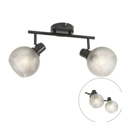 Design Spot schwarz mit Rauchglas 2-flammig - Chico