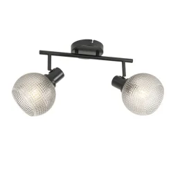 Design Spot schwarz mit Rauchglas 2-flammig - Chico