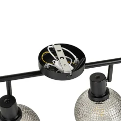 Design Spot schwarz mit Rauchglas 2-flammig - Chico