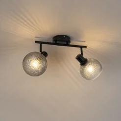 Design Spot schwarz mit Rauchglas 2-flammig - Chico