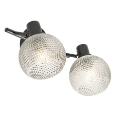 Design Spot schwarz mit Rauchglas 2-flammig - Chico