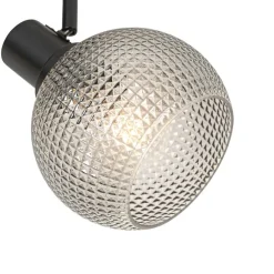 Design Spot schwarz mit Rauchglas 2-flammig - Chico