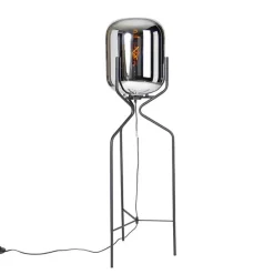 Design Stehlampe schwarz mit Rauchglas - Bliss